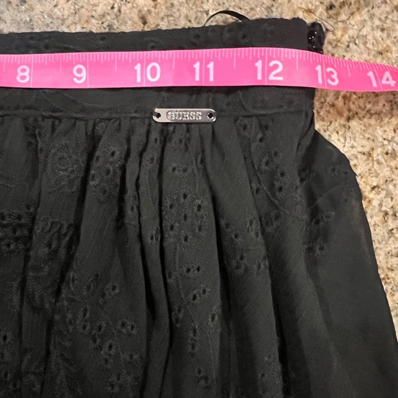 GUESS Melody Eyelet Elegant Black Maxi Skirt Size 26 NWT flowing silhouette - Picture 3 of 12